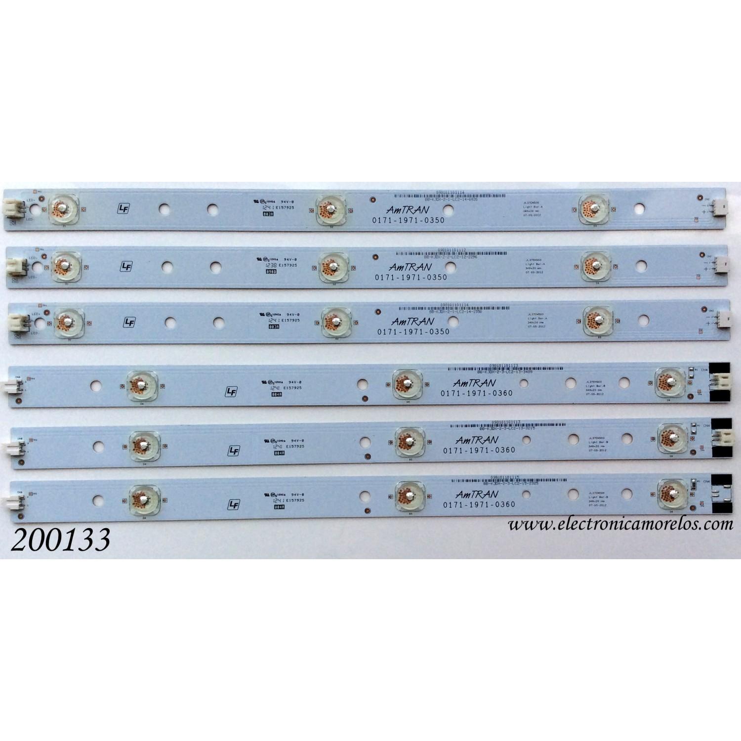 KIT DE LED PARA TV / JVC 0171-1971-0350/0171-1971-0360 / 0171-1971-0360 / PANEL HV365WX2-200 / MODELO EM37T